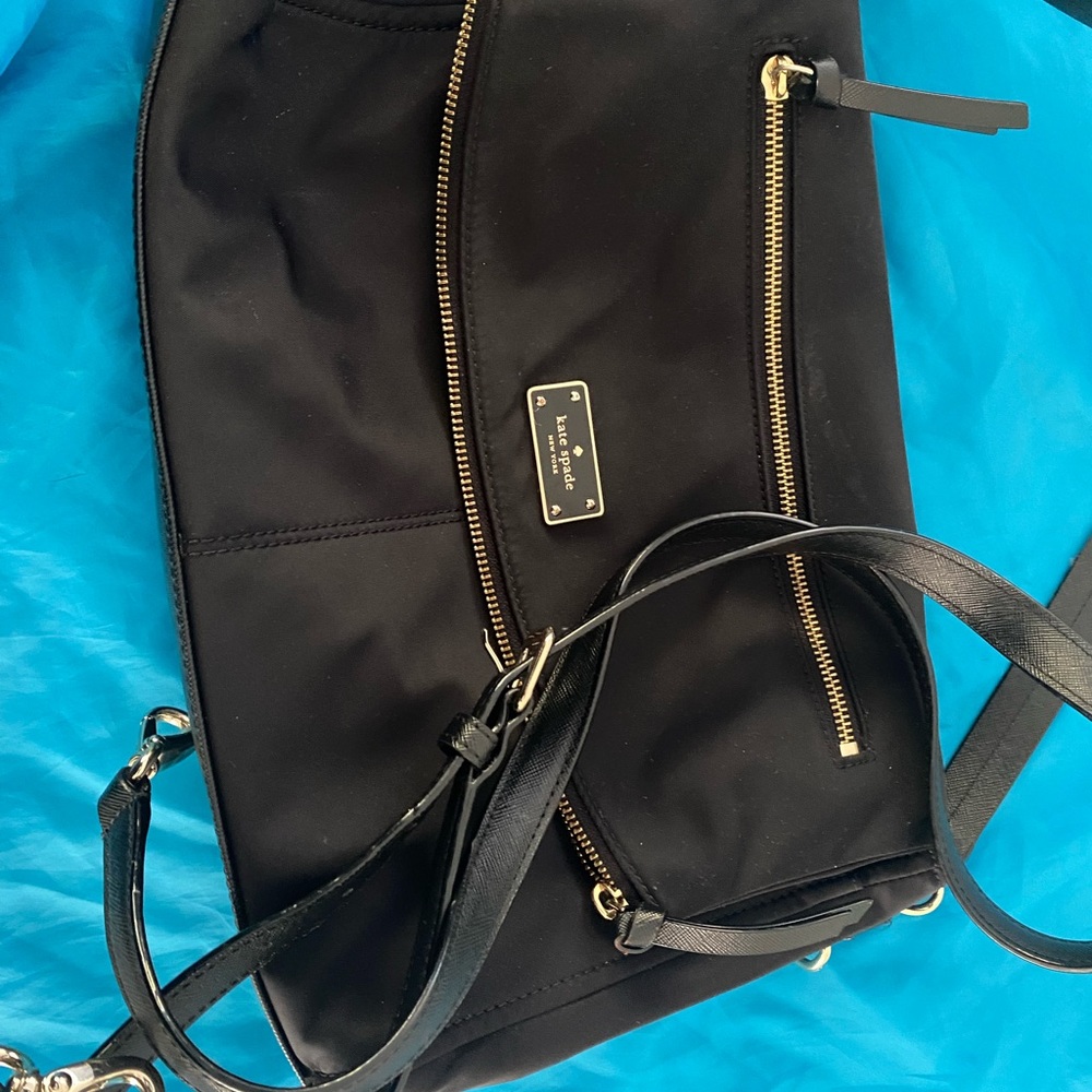 Black canvas Kate spade shoulder or Crossbody